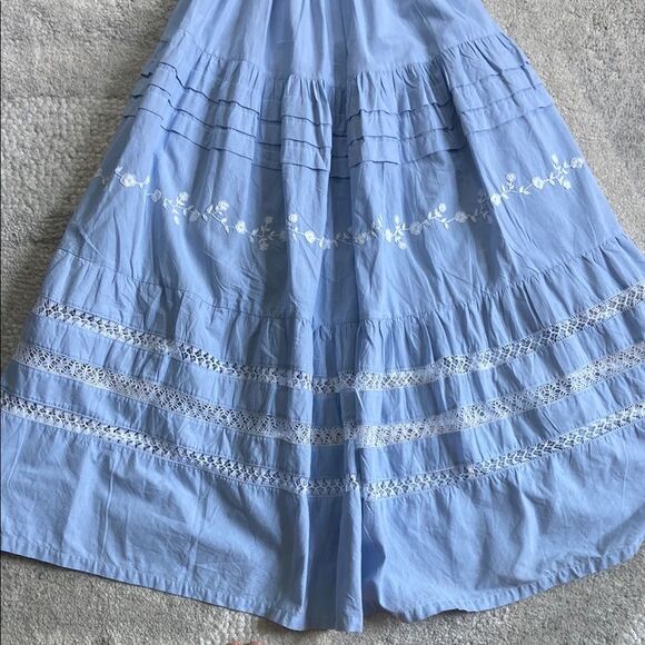 Mi Golondrina Luisa Maxi Dress Blue - Picture 11 of 13